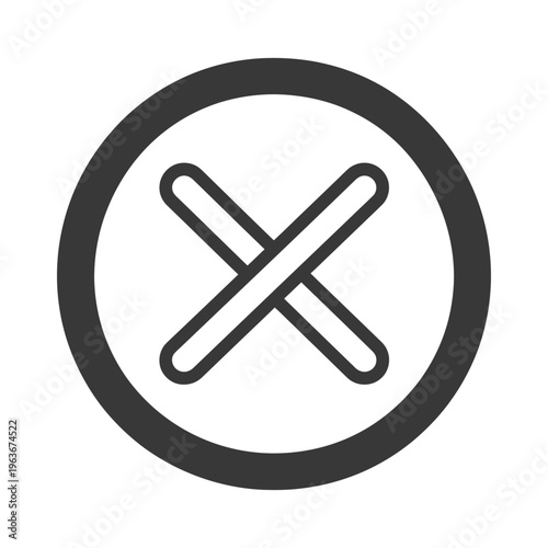 An isolated graphic representing a denial or a negative symbol