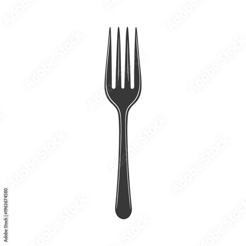A simple isolated utensil showing a standard metal fork