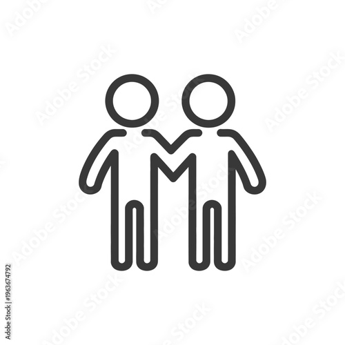 Two human figures embracing each other in friendly collaboration support