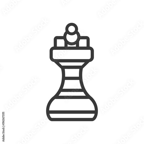 A Simple Outline Drawing of a Chess Game King Piece