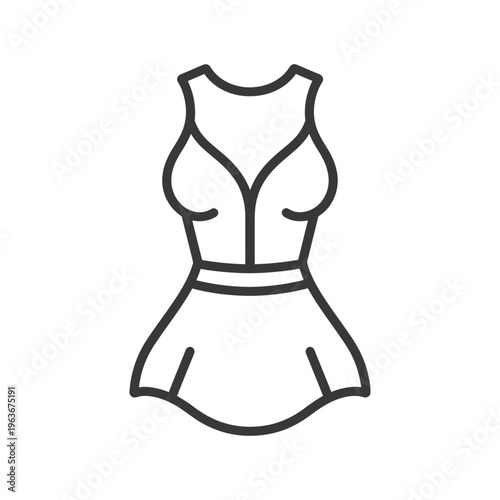 A simple outlined illustration of a womans dress