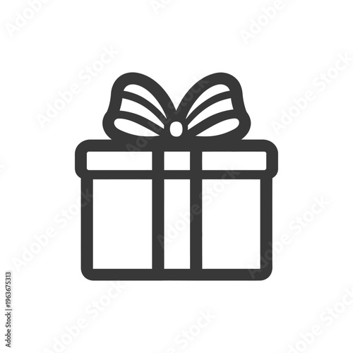 A simple icon showing a gift box with a bow on top