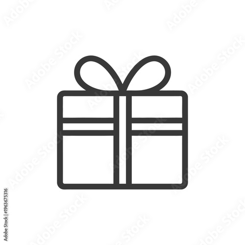 Simple illustration of a wrapped gift box with a ribbon bow