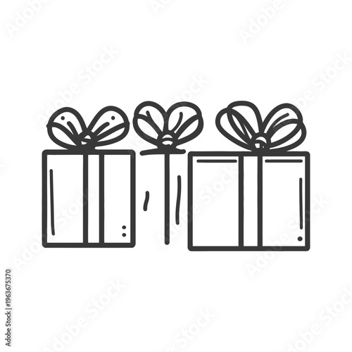 Three presented gifts with tied bows are shown in a line