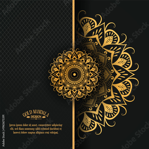 Abstract vintage floral seamless pattern with gold leaves and decorative elements