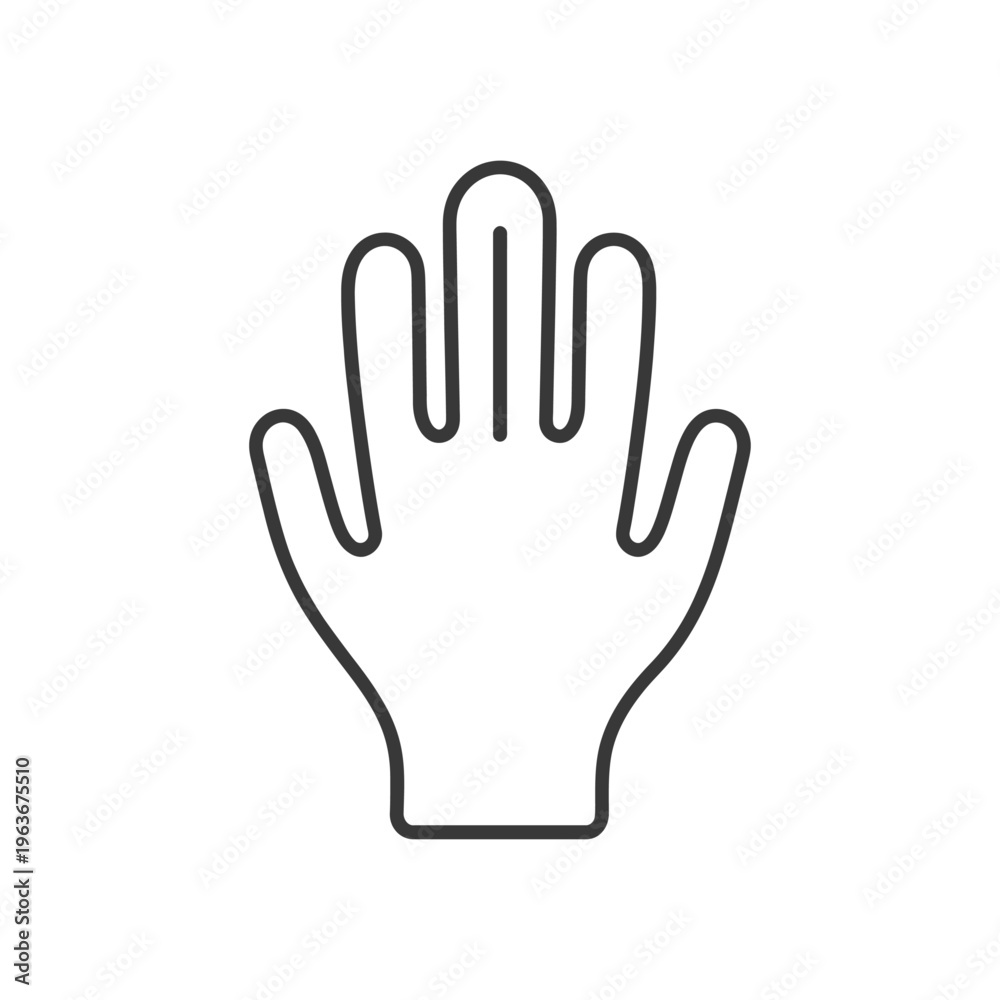 Obraz premium An outline depiction of a human open hand against white background