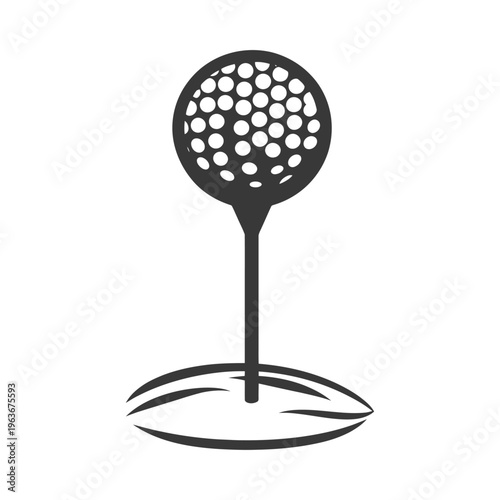 A detailed graphical illustration showing a golf ball on a tee