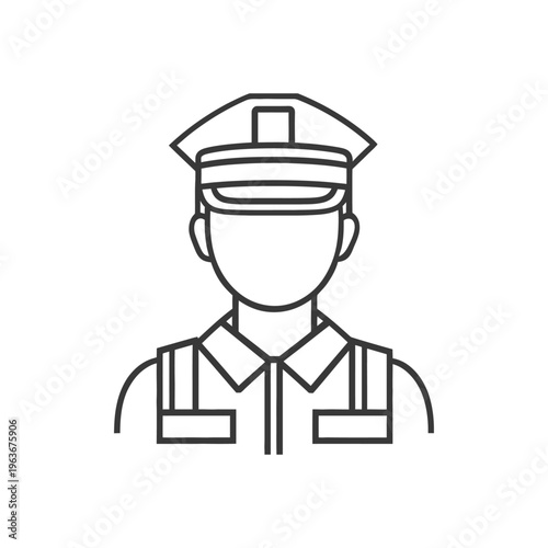 A simple outlined illustration of a person wearing a hat