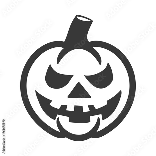 A grinning pumpkin with a scary and menacing face