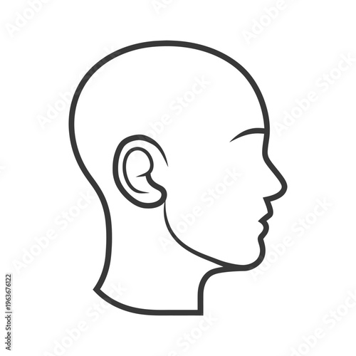 A simple illustration depicting a human head in side profile