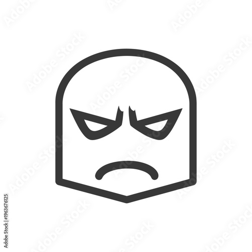 An icon showing an angry face with negative emotional expression