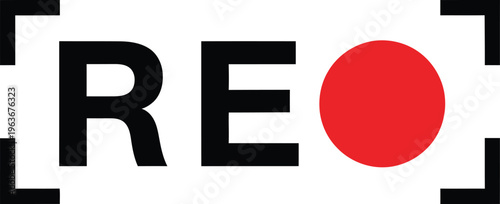 Recording indicator displays the letters RE next to a solid red circle on white.