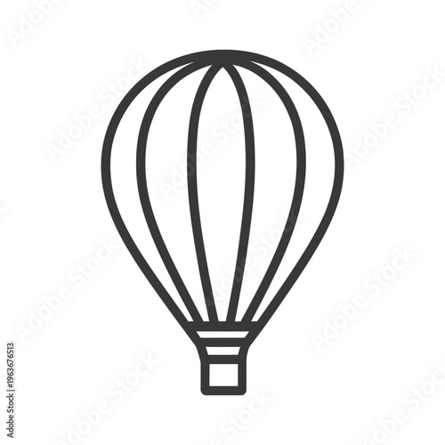 This graphic shows an outline of a hot air balloon