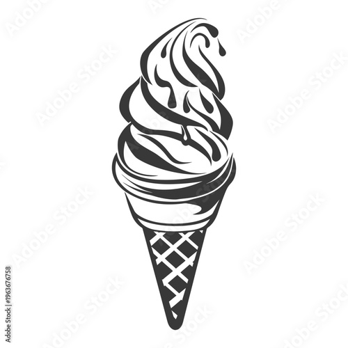 A delicious soft serve ice cream cone vector illustration