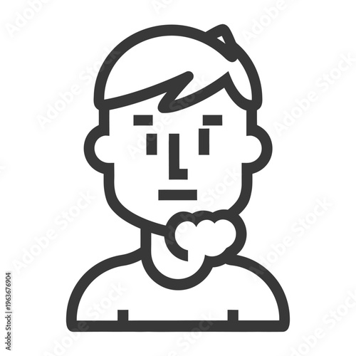 An illustration of a man contemplating with his hand on his chin