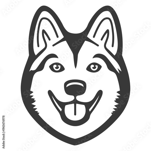 A Smiling Dog Head With Its Tongue Sticking Out