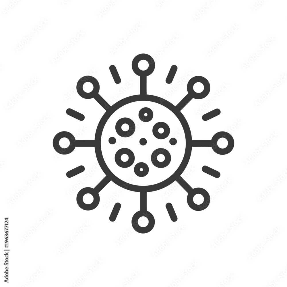 Obraz premium Illustrative image depicting a stylized microorganism with radiating spikes