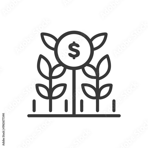 A graphic illustrating the growth of money in agriculture fields