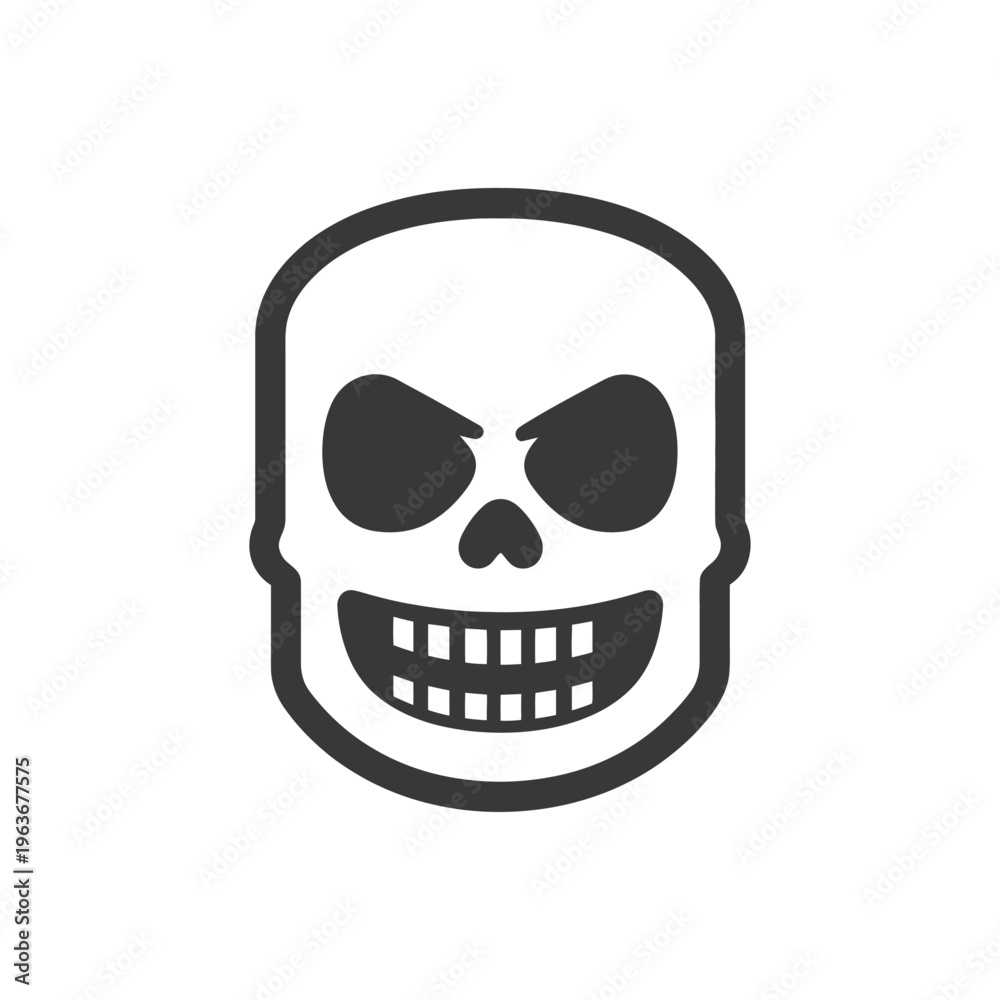 Fototapeta premium A simple and stylized illustration of a smiling skull face