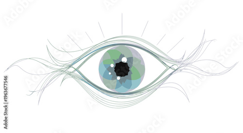 Illustration of an eye with Earth inside.