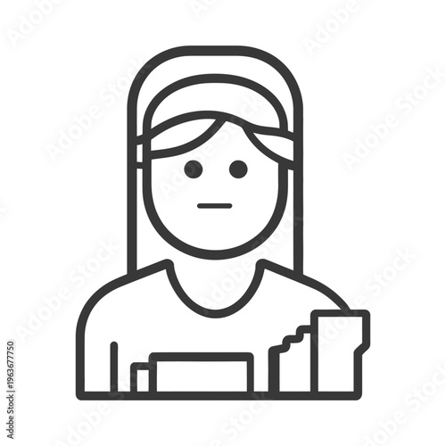 A stylized illustration depicting a woman holding a snack item