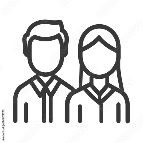 A graphic image portraying a couples upper body silhouettes