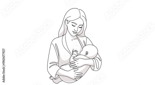 A woman breastfeeding a baby.