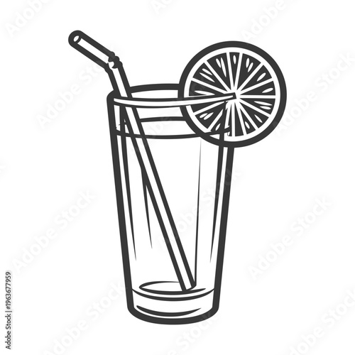 A tall glass of beverage decorated with a citrus fruit slice