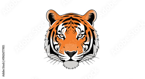 Vibrant illustration of a tiger's face.