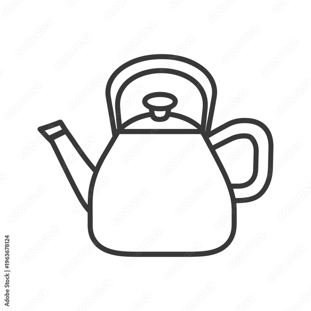 Obraz premium A black and white illustration of a classic tea kettle