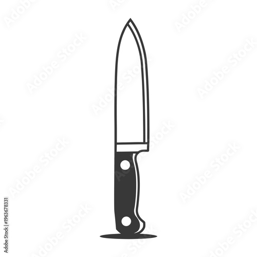 A simple image showcasing a kitchen knife on a white background