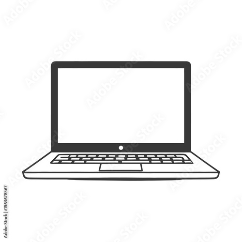 A simple flat graphic representation of a portable computer device