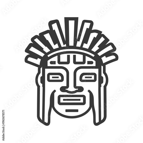A Simple Stylized Illustration Depicting a Warrior Face Profile