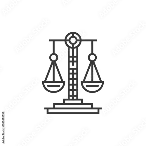 An illustration of the scales of justice represented in simple lines
