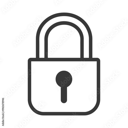 A simple black and white illustration of a closed padlock