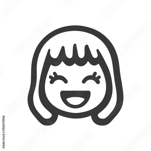 A happy girl smiling with a wide open joyful expression on her face