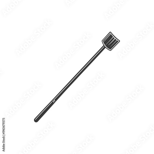This is a simple image showing a long handled shovel