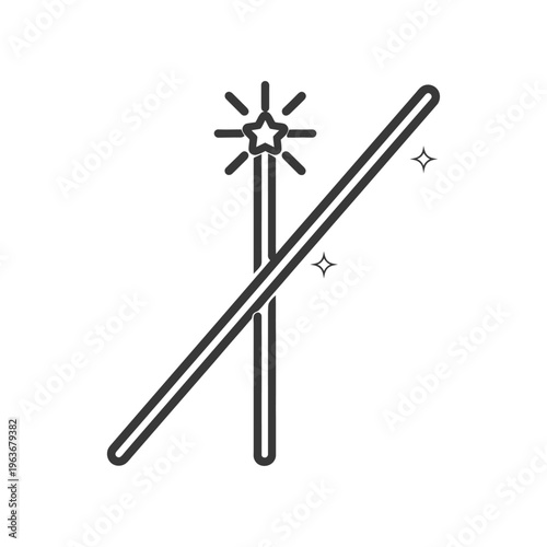 Two magic wands with a shining star at the top