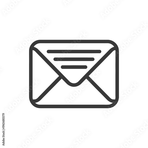 An envelope illustration featuring lines representing a letter inside