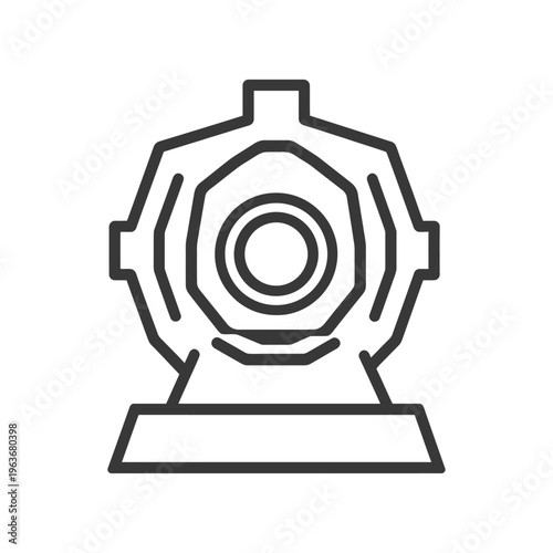 A simple black and white illustration of an underwater diving helmet