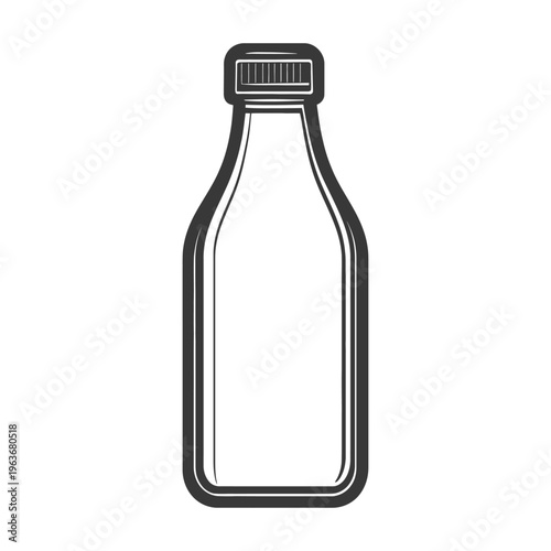 A simple illustration depicting a capped glass container on white background
