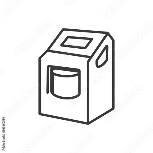 A simple illustration of a box with a cylindrical opening