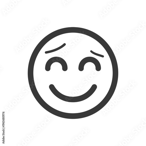 A Simple Graphic Depicting a Smirking and Happy Smiling Face