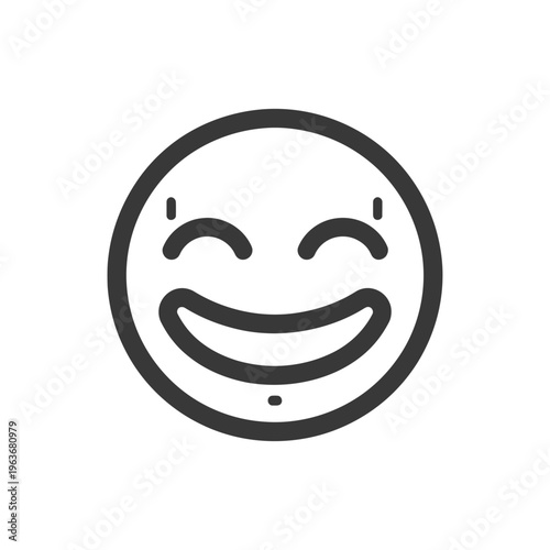 A simple line drawing depicting a happy smiling face expression