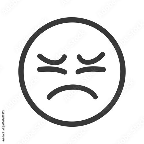 A Simple Illustration Depicting a Discouraged or Unhappy Facial Expression