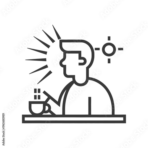 A Person Enjoying Beverage During Sunshine At A Simple Table