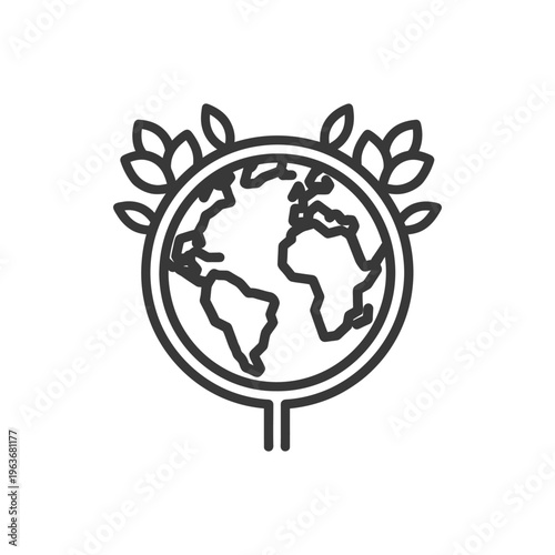 Free Download A globe encircled by leaves represents environmental protection and nature - GFXLoad