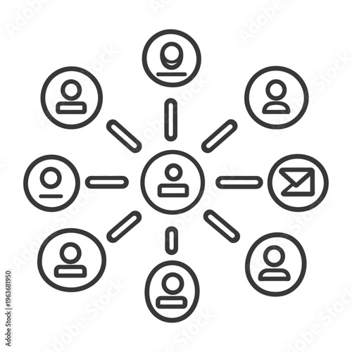 A visual representation of network connection and communication