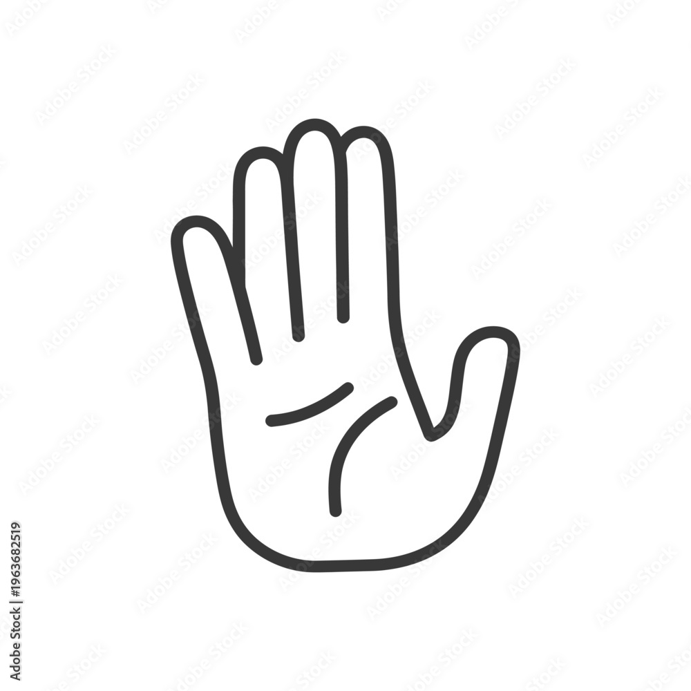 Obraz premium Simple vector illustration of a hand making a stop gesture