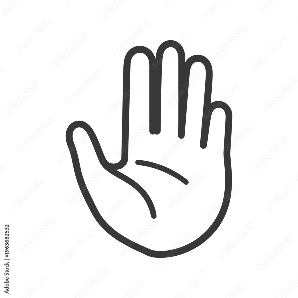 Obraz premium A detailed minimalist line drawing of a human hand with fingers